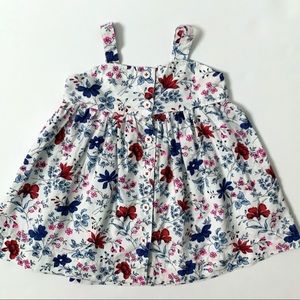 Baby Gap red white blue floral dress